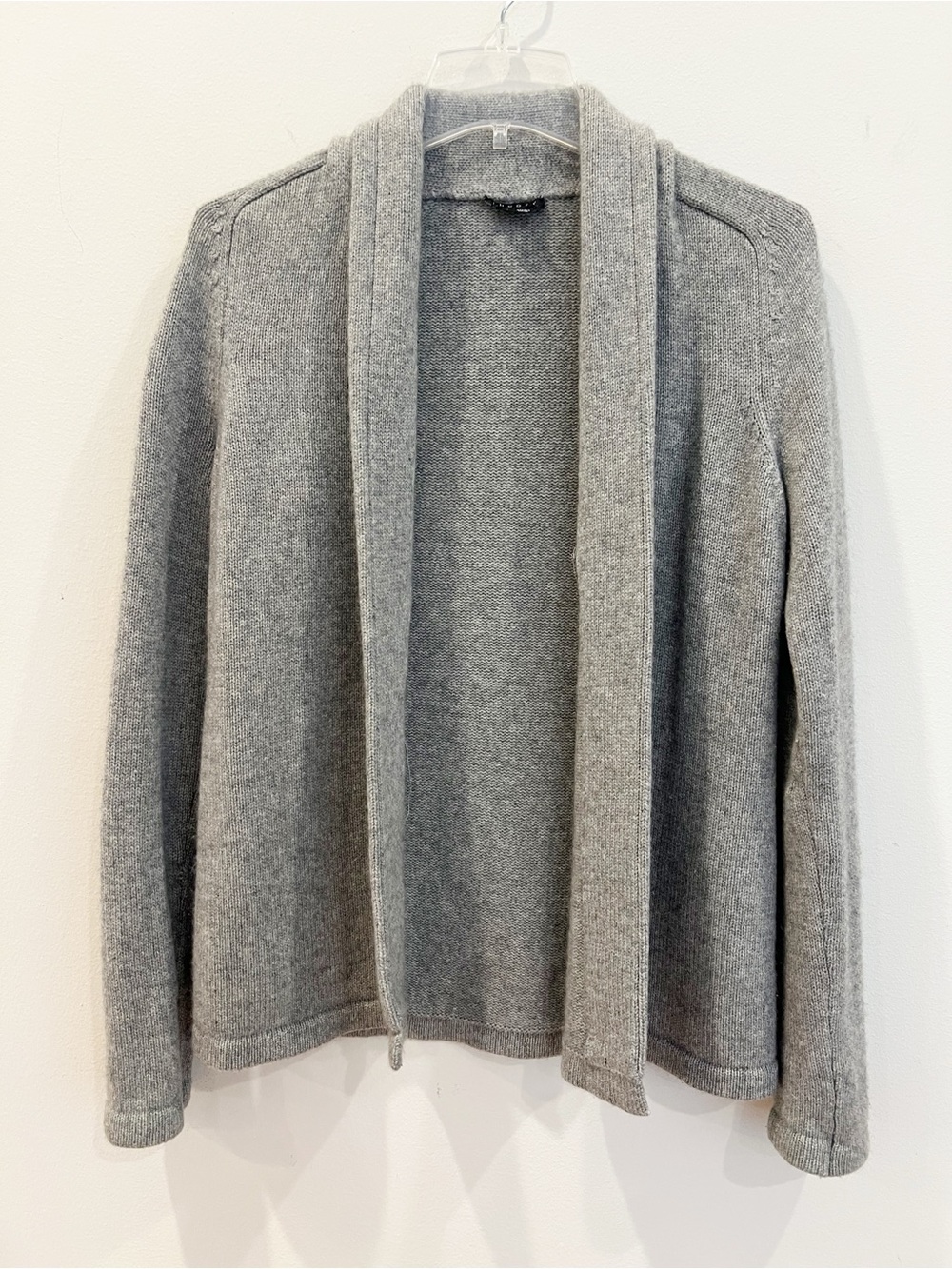 Theory Hecht Cashmere Cardigan Womens Small Gray Open Front Long Sleeve Layer